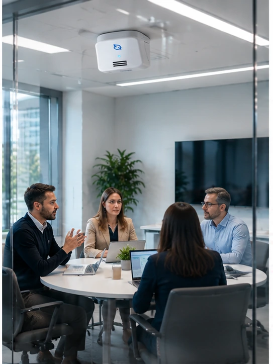IoT CO2 monitoring in a meeting room and shared workplace space