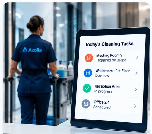 Cleaning operations dashboard used to manage teams tasks and resources