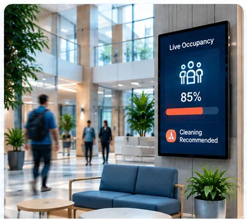 Real-time cleaning demand monitoring in busy public and shared spaces
