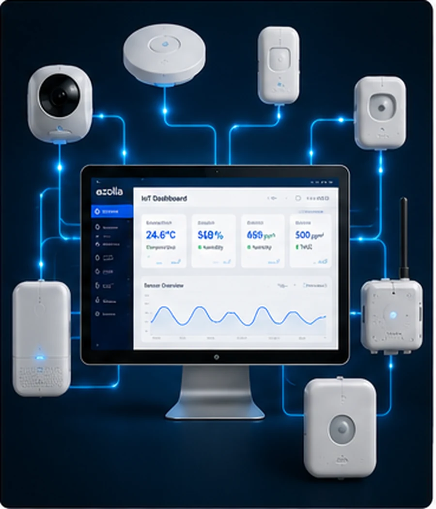 Azolla IoT sensor integration connecting building sensors with facilities systems