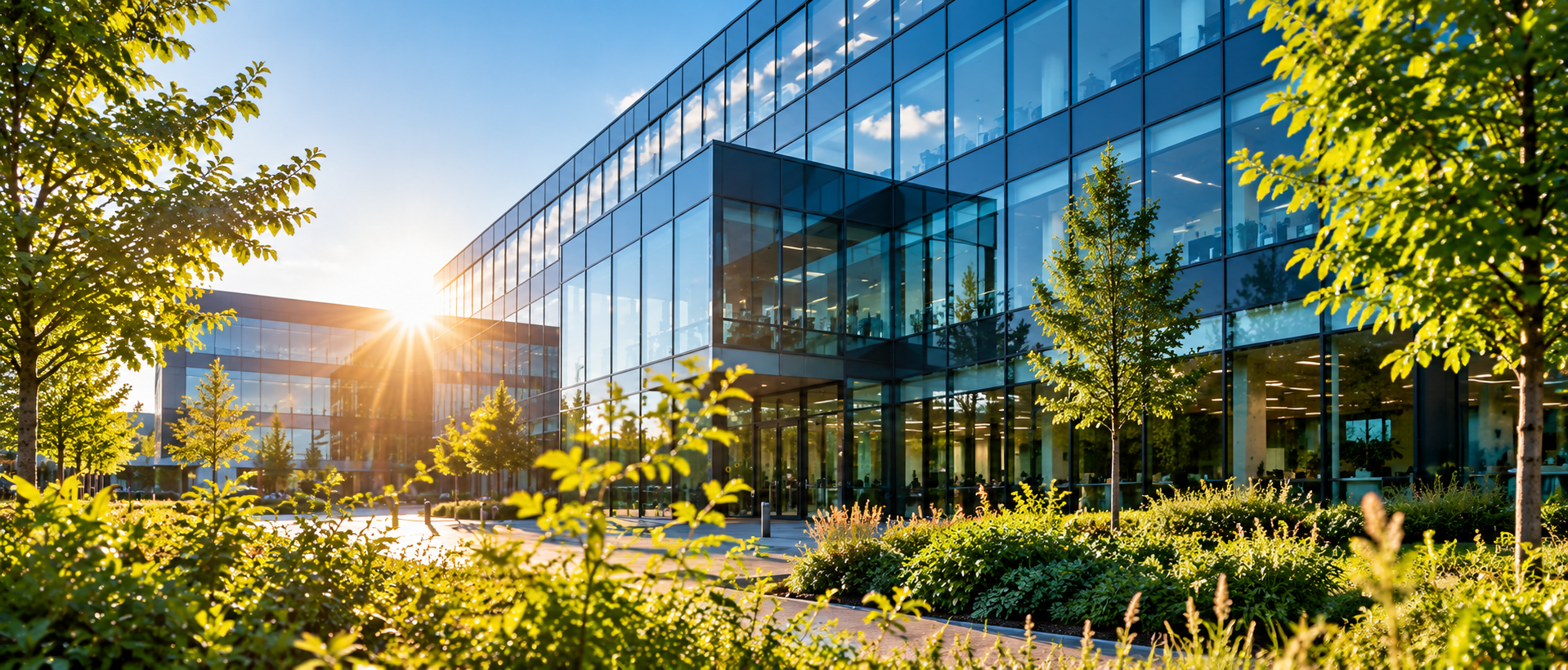 Modern commercial building representing Azolla facilities management experience