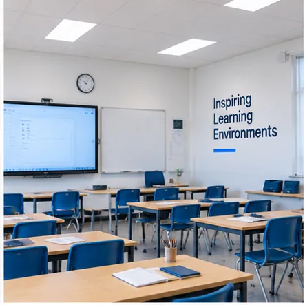 Classroom maintained using education facilities management software