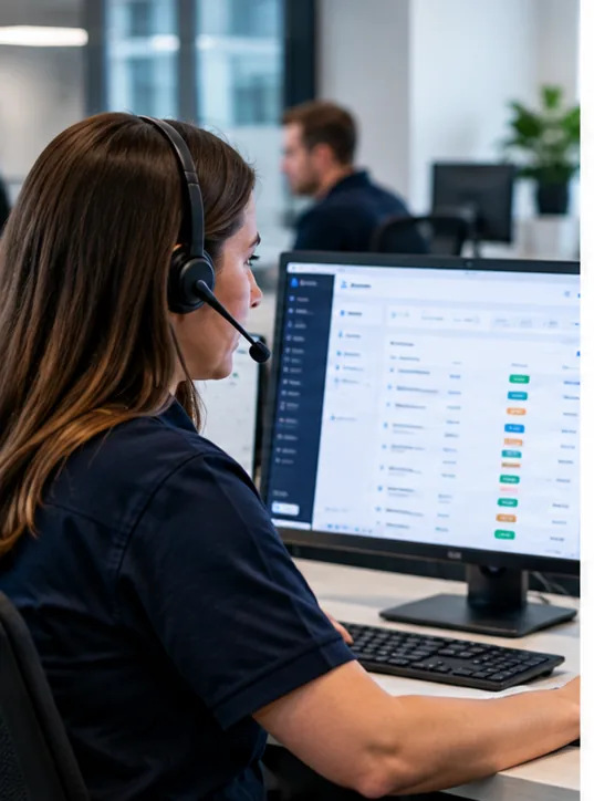 Facilities service provider receiving a client maintenance request through facilities management software