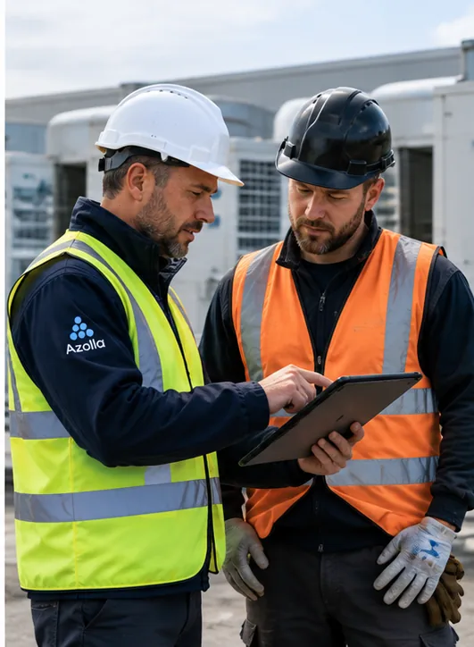 Facilities service provider coordinating contractors and subcontractors on-site